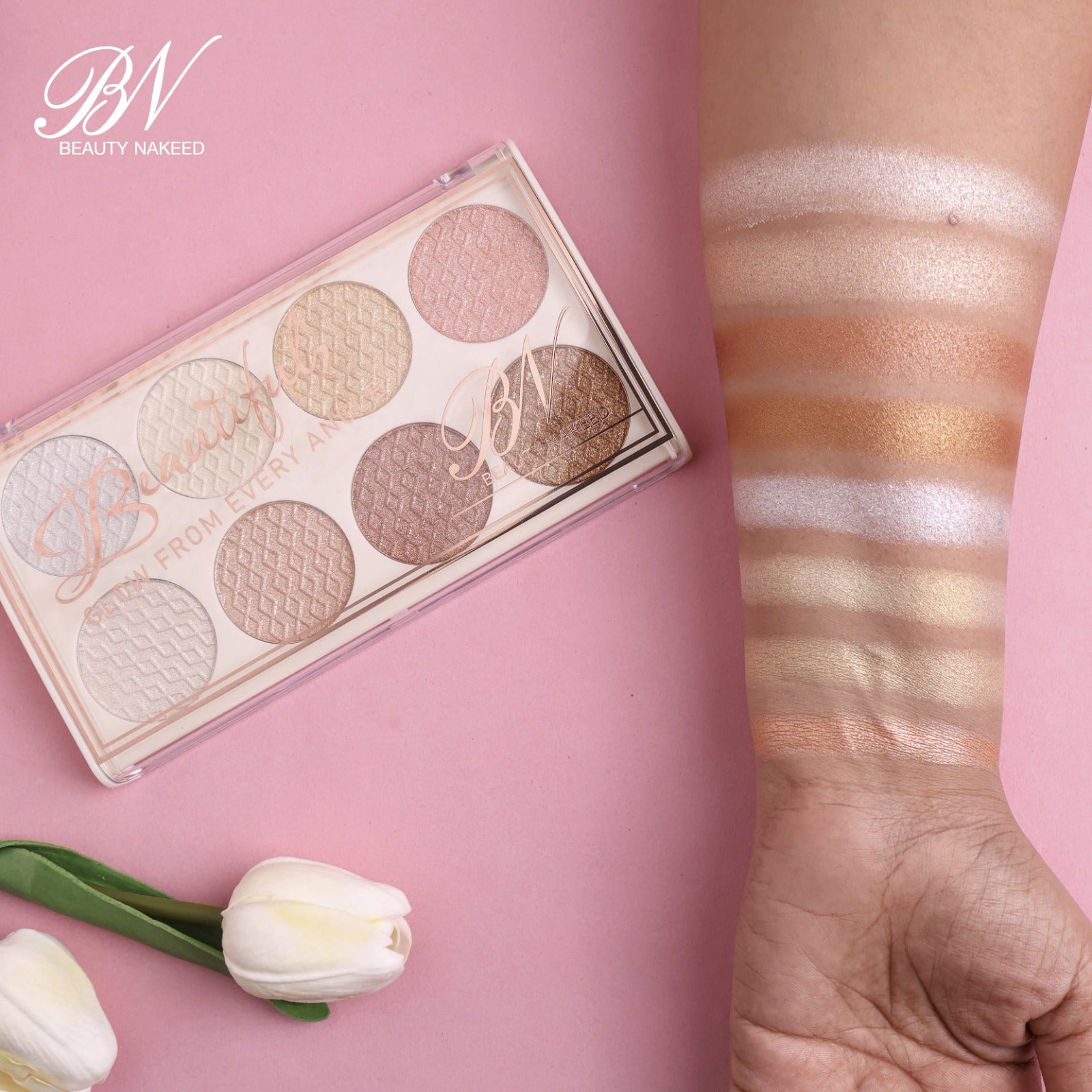 Beauty Nakeed BN Beautiful Glow From Every Angle 8in1 Highlighter Palette