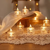 Clear Crystal Led Tealight Candle Light Battery Operated