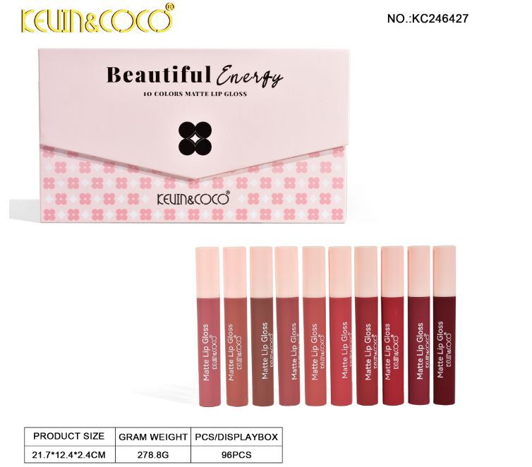 Kevin & Coco Premium Matte Lipgloss Box – 10 Shad