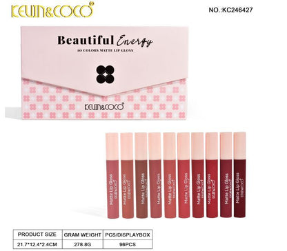 Kevin & Coco Premium Matte Lipgloss Box – 10 Shad