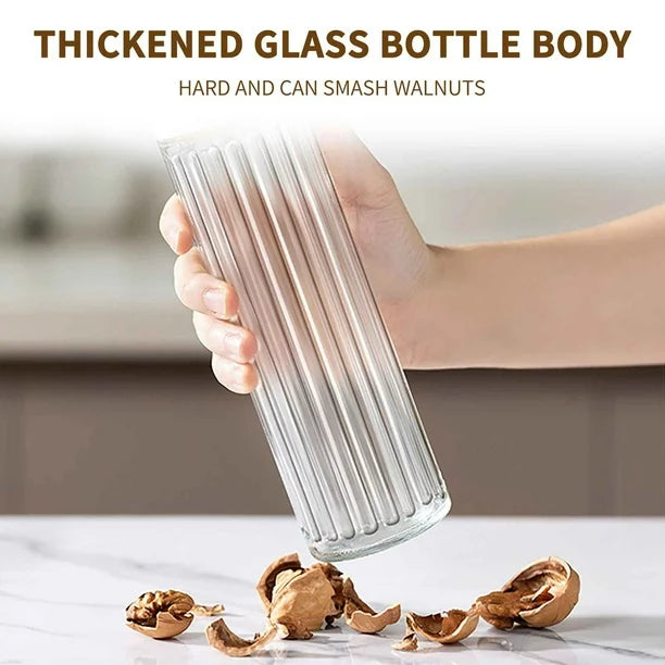 Leak-Proof Glass Oil Dispenser Bottle Automatic Opening &amp; Closing Lid Gravity Oil Tank