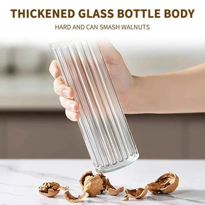 Leak-Proof Glass Oil Dispenser Bottle Automatic Opening &amp; Closing Lid Gravity Oil Tank