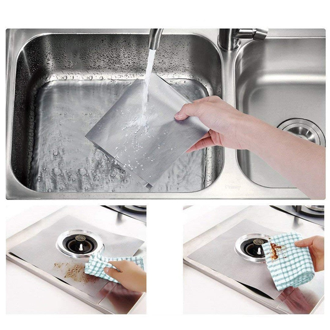 Stove Sheet Pack Of 4Pcs Reusable Double Non-Stick Gas Stove Protector