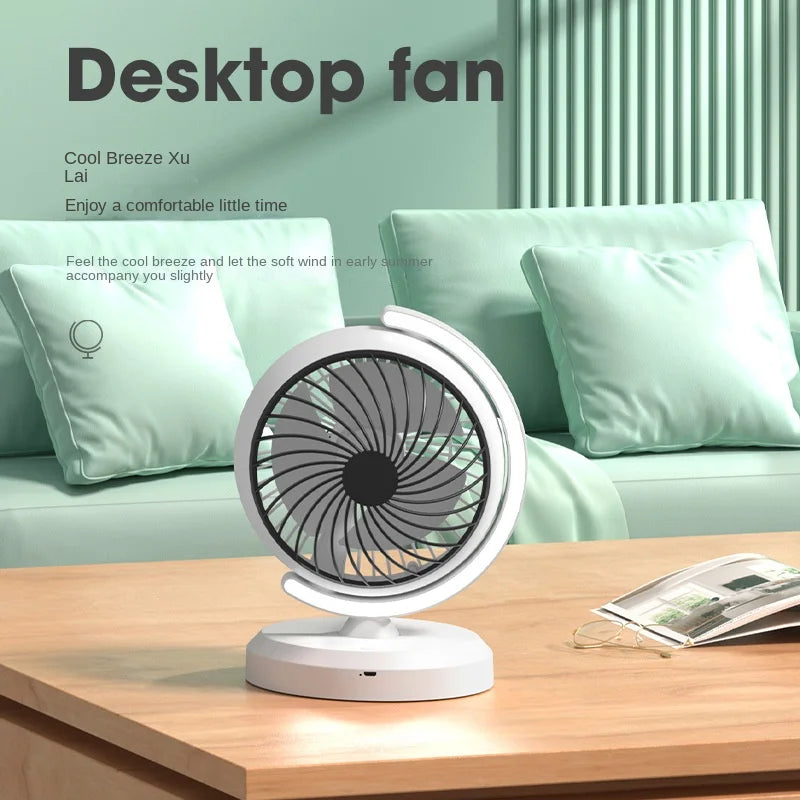 Multifunctional Globe Shaped USB Charging Fan with Night Light