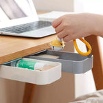 Mini Under Table Paste Plastic Desk Organizer Desk Drawer Stationery Storage Box Case