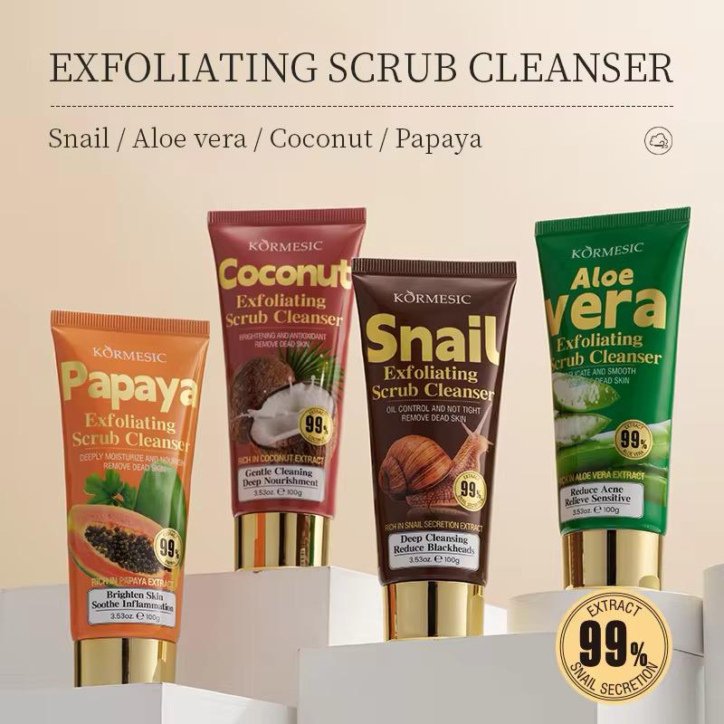 KORMESIC Plant Extraction Whitening Oil Control Deep Cleaning Scrub Facial Cleanser