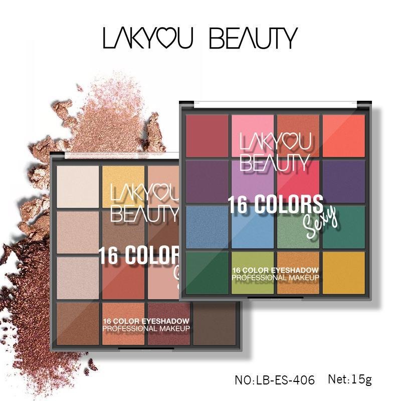 Lakyou Beauty 16 Color Professional Makeup Eyeshadow Palette Pack Of 2