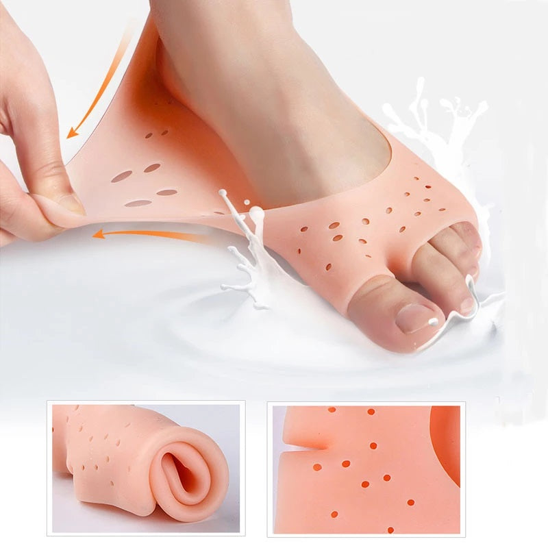 Soft Silicone Moisturizing Gel Socks For Foot Care Protector Relieve Dry Cracked Peeling Heels