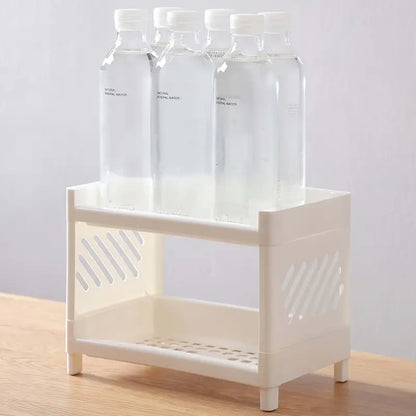 Multipurpose Double Layer Storage Rack Desk Organizer Shelf