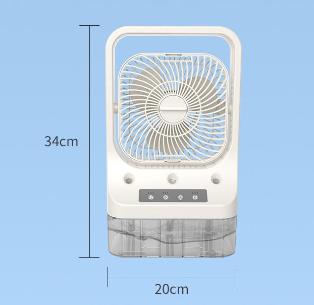 Mini Household USB Rechargeable Breeze Cooler Fan Head Adjustable With Water Spray Air Cooling