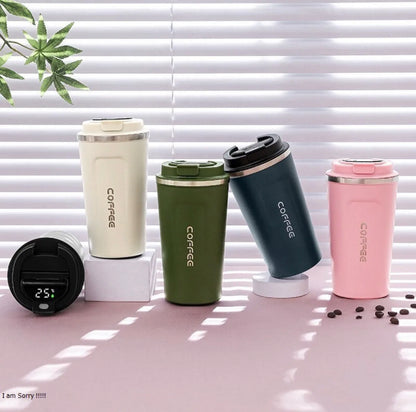 Double Stainless Steel Coffee Cup Vacuum Flask Leak-Proof Non-Slip Office Coffee Mug Car Travel Thermal Cup