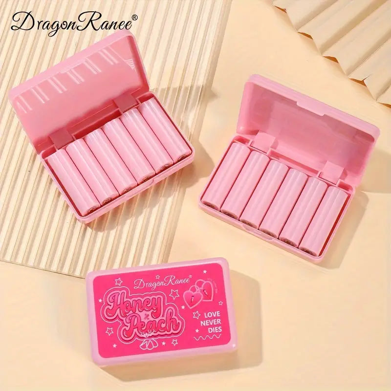 Dragon Ranee Honey Peach Love Never Dies Mini Matte Lipstick 6Pcs in Box