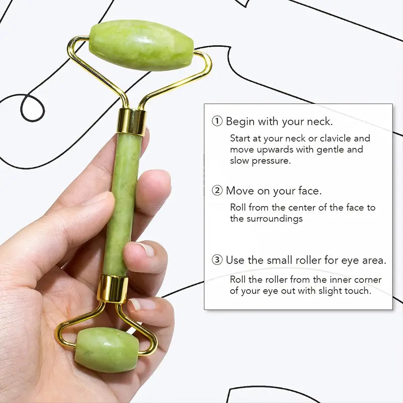Jade Roller & Gua Sha Facial Massage Set