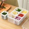 Vegetable Fruit Basket 6 Grid Storage Box With Lid