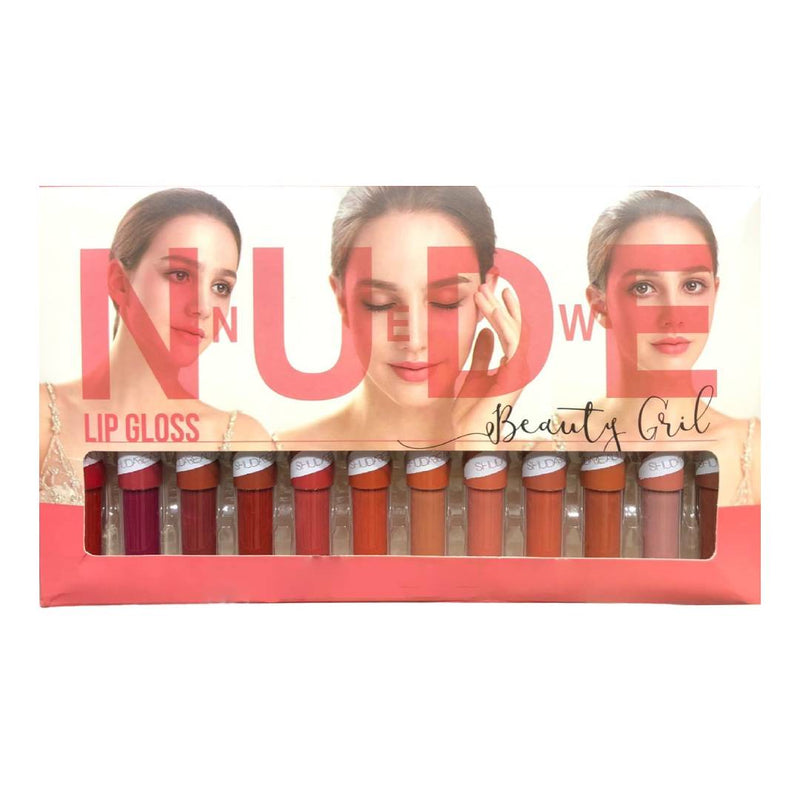 New Nude Beauty Girl 24Pcs Lipgloss Tray