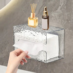 Multifunctional Wall Mounted Acrylic Water Ripple Design Tissue Box