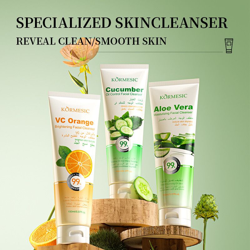 KORMESIC Whitening Face Wash Lightening Makeup Remover Cleansing Facial Wash