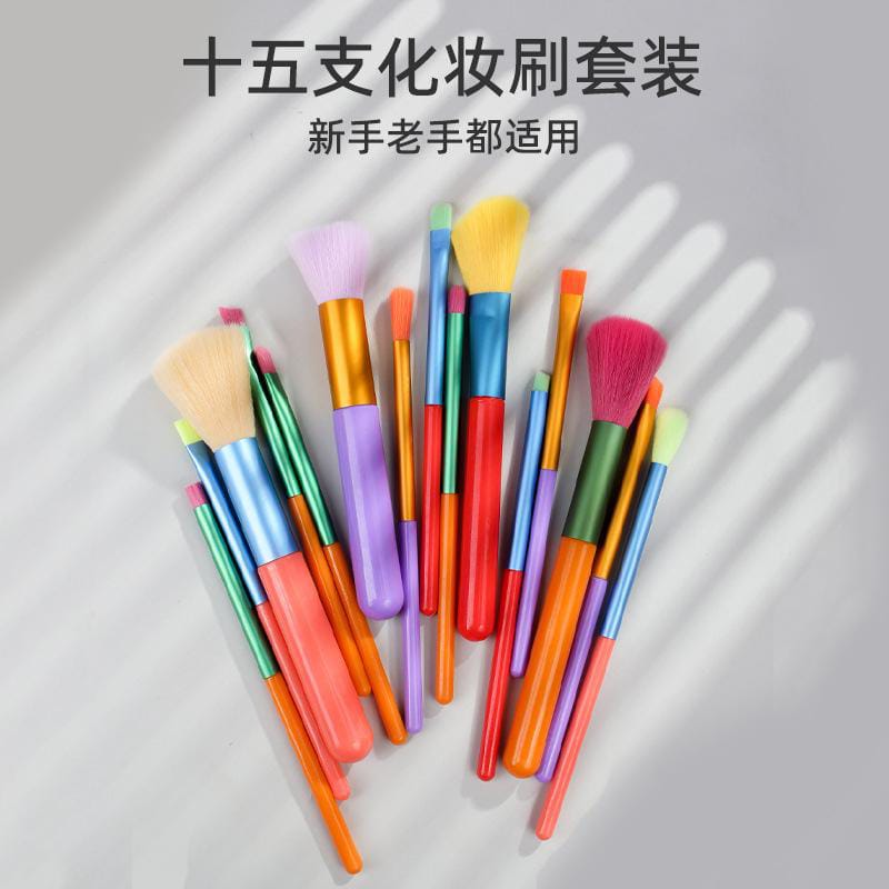 10 Pcs Multi Colors Face Brush Set