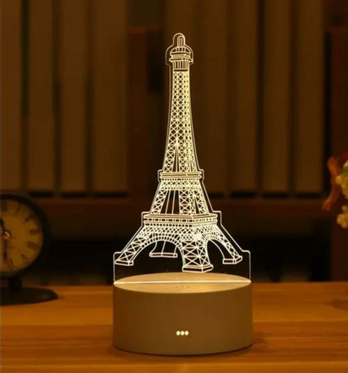Eiffel Tower Nightlight 3D Illusion Visual LED Desk Lamp with USB Cable