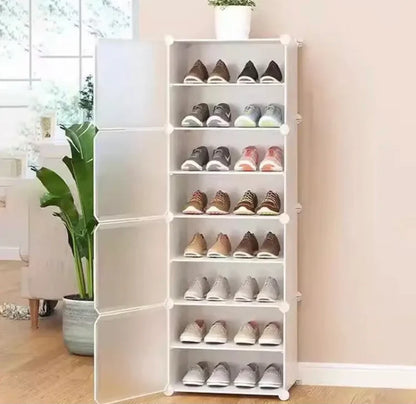 Portable Attachable Shoe Storage Rack Large Capacity Dustproof Shoe Storage Cabinet