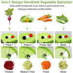 4in1 Adjustable Vegetable Spiral Cutter Slicer Kitchen Tool