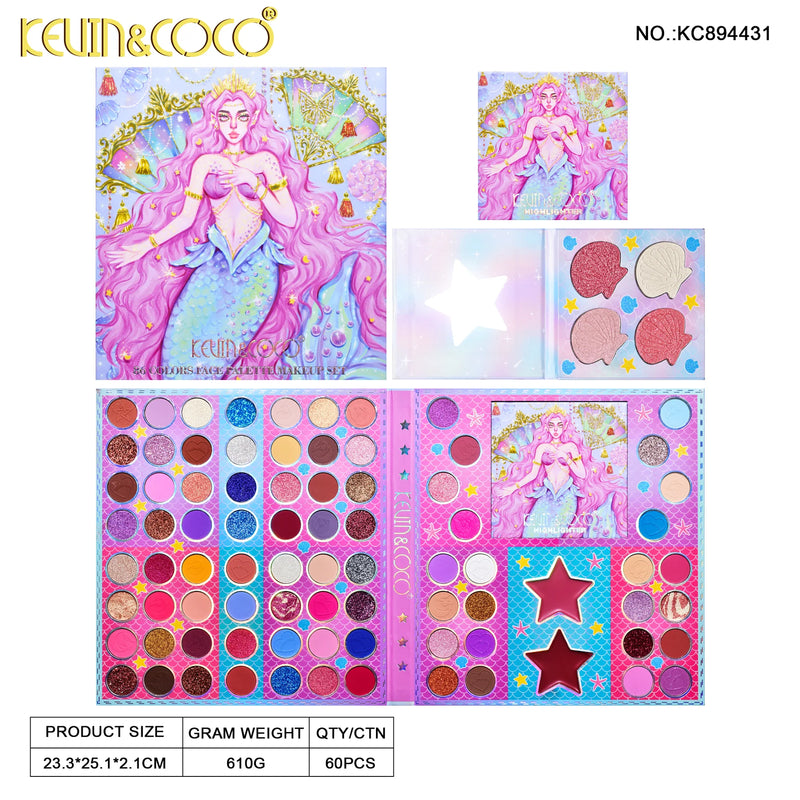 Kevin & Coco 86-Color Mermaid Teasure Eyeshadow Palette KC894431