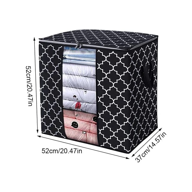 Foldable Clothes Storage Bag Organizer With Zipper Lid Handle And Transparent Window Good Design Fabric