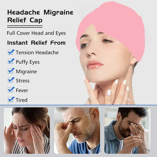 Headache and Migraine Relief Mask Hot Cold Therapy Ice Cap For Relieve Pain