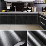 Black Wood Grain Paper Self Adhesive Black Counter Covering Wallpaper Sticker Waterproof 2 Meter