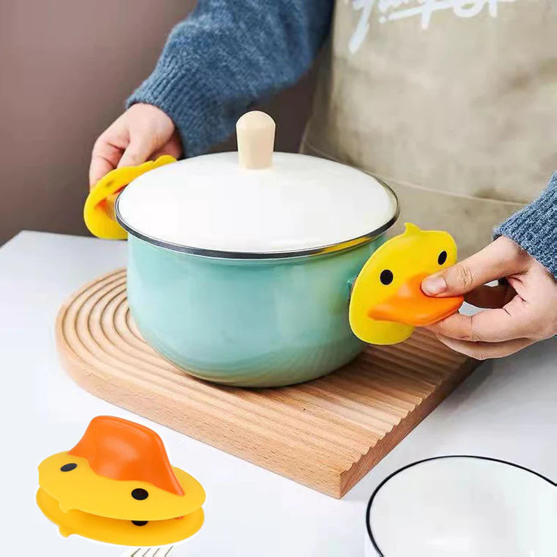 Silicone Mini Pot Holder Duck Shape