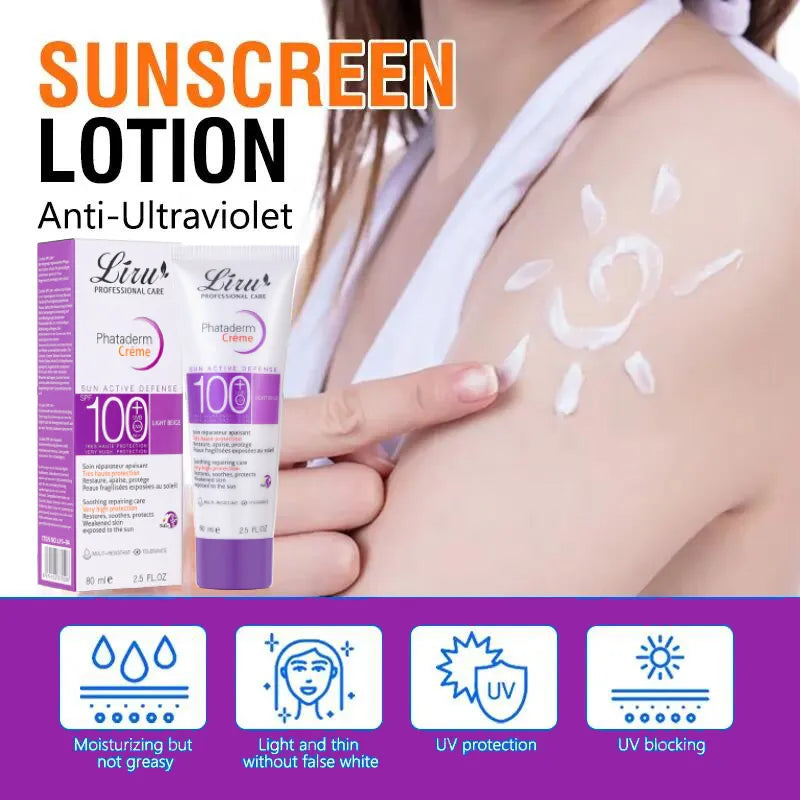 Liru Phataderm Creme Sun Active Defense SPF100+ Face Body Sunscreen