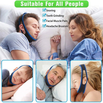 Adjustable And Breathable Head Band Anti Snore Chin Strap