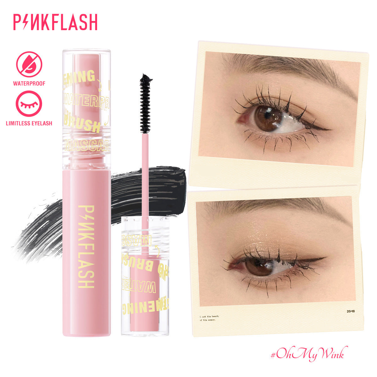 Pink Flash Super Micro Brush Rich Ultra Thin Fiber Mascara