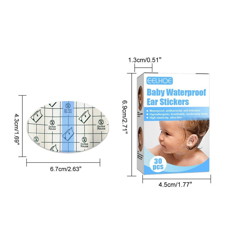 Baby Waterproof Ear Sticker 30pcs Ear Patch For Swimming Bath Protect