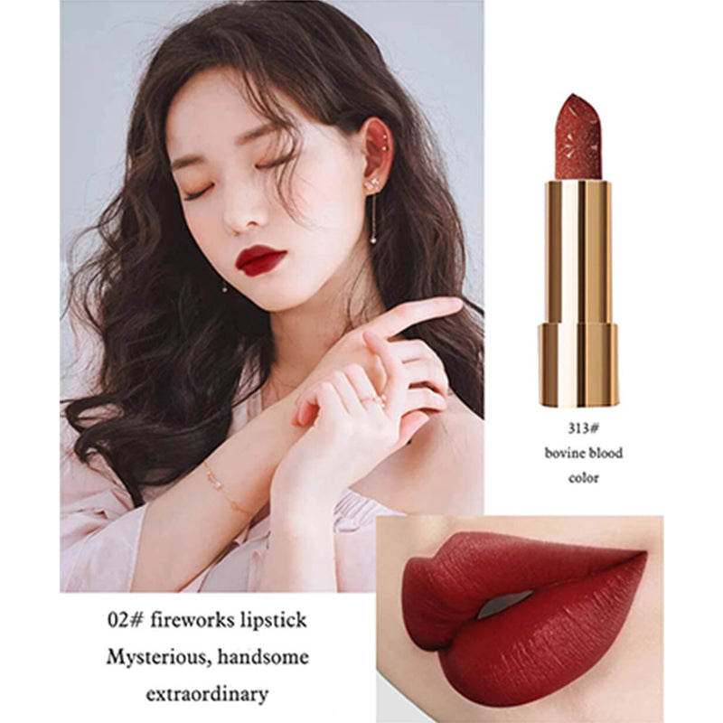 Mansly Lipstick Luxury Bag With 3Pcs Matte Moisturizing Velvet Glitter Lipstick Set A