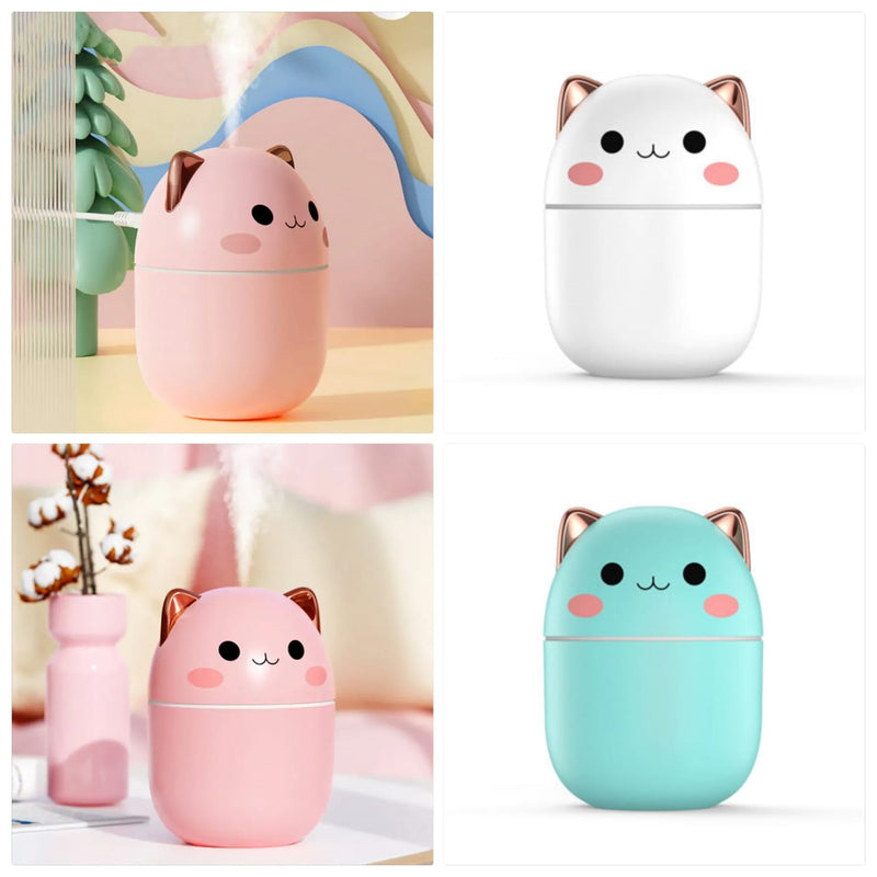 Portable USB Charging Cute Cat Cool Mist Humidifier Air Freshener