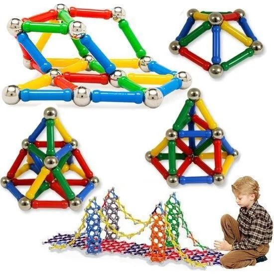 Master Magnetic Construction Building Toy Set 124Pcs 3D Shapes Educational Toy Set For Boys And Girls