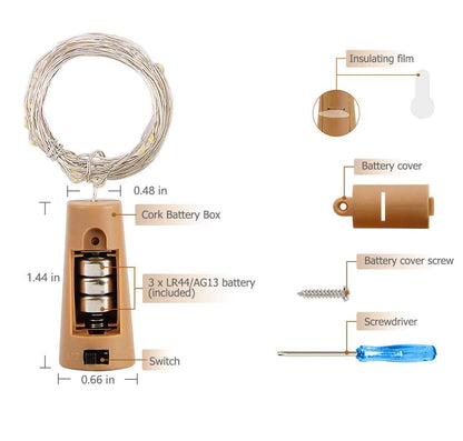 Cork Bottle LED String Light 20 Led