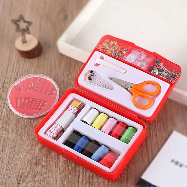 INSTA-SEWING KIT Portable Travel Mini Sewing Kit Scissor Thimble Embroidery Needle Threads Set With Box