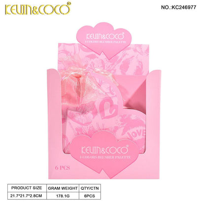 Kevin & Coco 4 Color Heart Shape Airy Mousse Blush Set Pack of 4