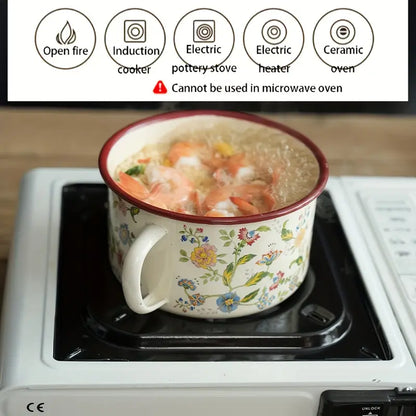 Multifunctional Heating Pot Bowl With Lid For Noodles Food Gas and Electric Stovetop Safe for Kitchen