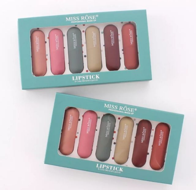 Miss Rose 6 Color Velvet Matte Lipstick  - Set Of 6pcs