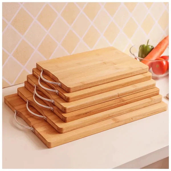 Bamboo Wooden Cutting Board With Stainless Steel Handle