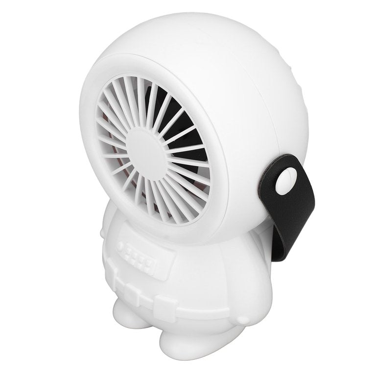 Mini Astronaut High Power USB Rechargeable Desktop Fan Big Size With Rainbow LED Light