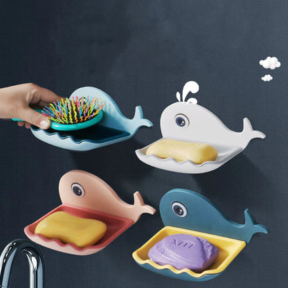 Little Whale Shapes Soap Dish Wall Mounted