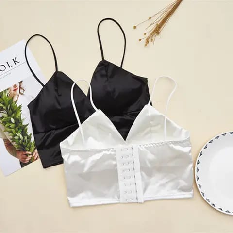 Beautygirl Women Sexy Crop Tops Bra Satin Tube Solid Summer Camis Fashion Camisoles Seamless Basic Tight Z264