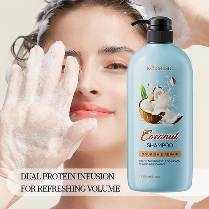 KORMESIC Coconut Hair Shampoo Nourish And Repair Scalp And Repair Hair Damage Shampoo 750ml
