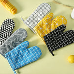 Heat Resistant Cotton Microwave Oven Gloves Oven Pot Holder Baking Glove