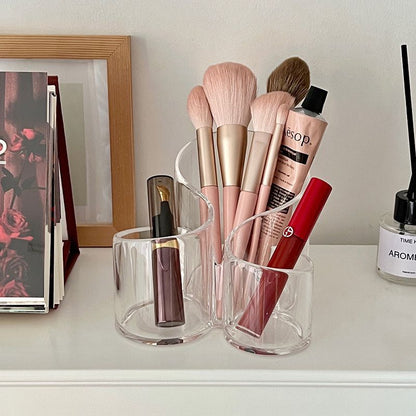 3 Compartments Cosmetic Organizer Transparent Box Acrylic