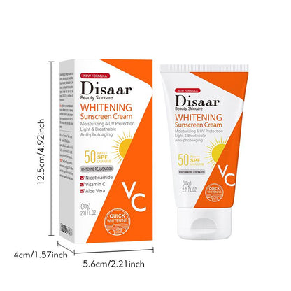 Disaar Whitening Moisturizing &amp; UV Protection Light &amp; Breathable Anti Ageing 50SPF Sunscreen Cream 80g